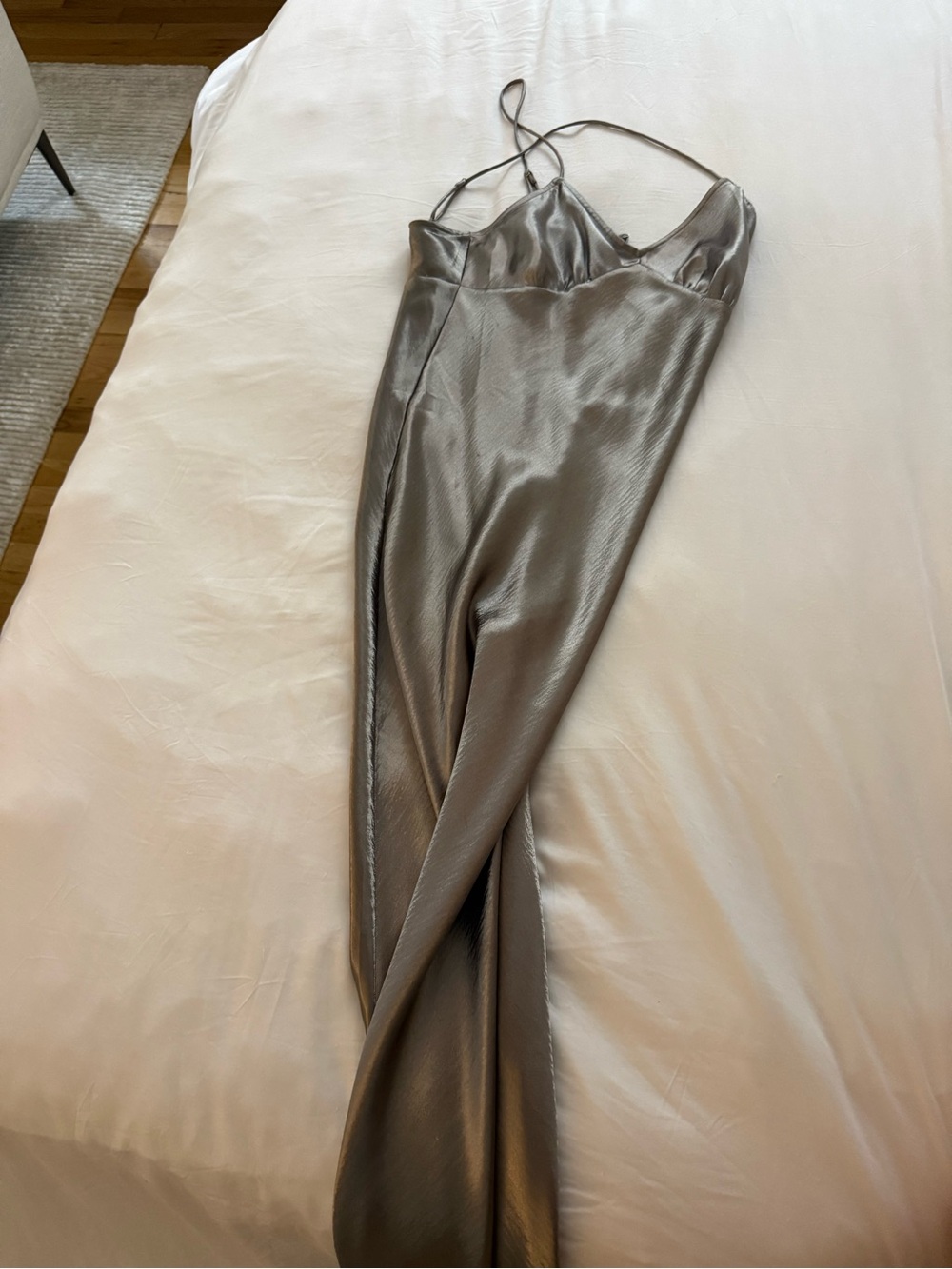 Madewell Satin Slip in Silver-gray